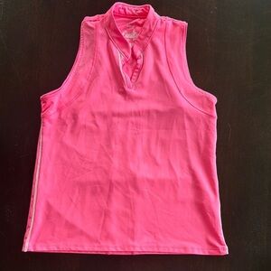 Lucky in Love Pink Fitted Sleeveless Tank Top
